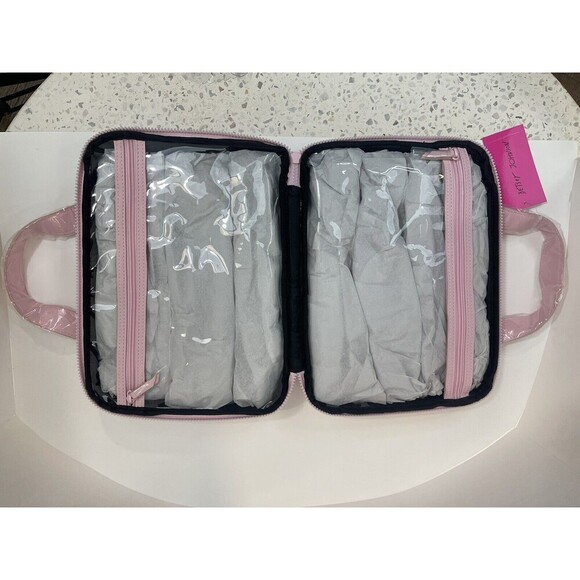 Betsy Johnson Pink Toiletry Makeup Travel Bag Coquette Puffy Heart Ballerina Y2K - Picture 8 of 8